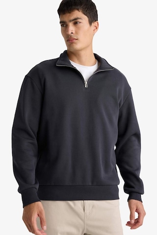 DeFacto Comfort Regular Fit Rahat Kalıp Fermuarlı Dik Yaka Basic Düz Sweatshirt X7405AZ25SPAR214