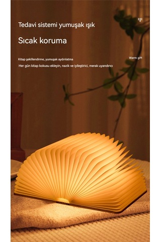 Led Şahşap Katlanır Sayfa Gece Lambası 1 Diğer