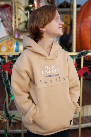 Jabber Erkek Çocuk Sweatshirt Enerji Modu 5-14 Yaş, Bej
