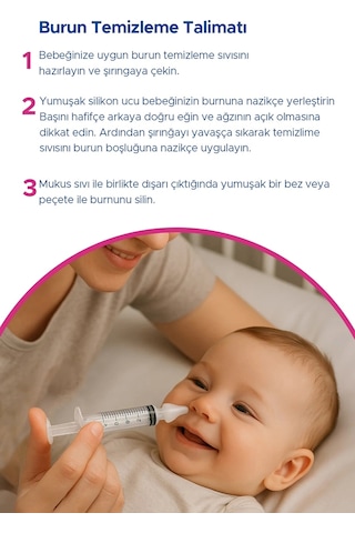 Bebek Burun Yıkama Şırıngası ve 4 Adet Yedek Uç
