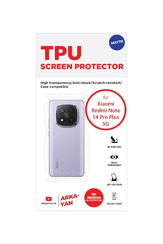 Xiaomi Redmi Note 14 Pro Plus 5g Mat Arka Ve Yan Koruyucu Tpu Film