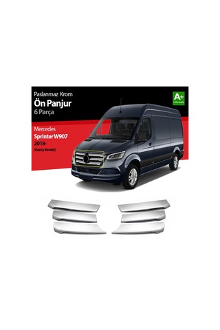 S-Dizayn  Mercedes Sprinter W907 Krom Ön Panjur Geniş Model 6 Prç 2018 Üzer
