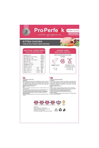 Pro Perfeck Süper Premium Tavuklu Yavru Kedi Maması 10 KG