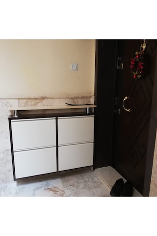 Kaser Marka Metal Ayakkabılık 2+2 Yatay Raflı Kahve Krem Kahverengi