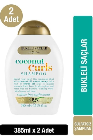 OGX Coconut Curls Bukleli Saçlar İçin Sülfatsız Şampuan 385 ml x 2