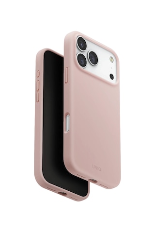 Apple Uyumlu iPhone 17 Pro Max Kılıf Lino Serisi Magsafe Özellik Sıvı Silikon Parmak İzi Tutmayan Koruyucu Kapak Pembe