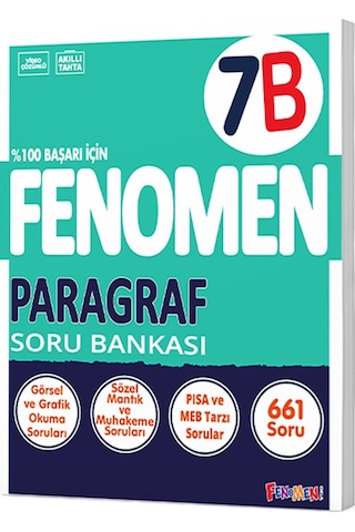 Fenomen Okul 2024 7. Sınıf Paragraf B İleri Düzey Soru Bankası