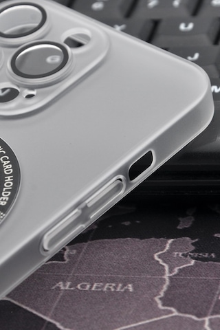 Apple Uyumlu iPhone 13 Pro Max Uyumlu Beyaz Renkli Yarı Şeffaf İnce Sert Kapak Kılıf Kamera Lens Korumalı Beyaz -