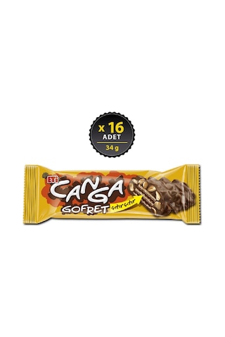 Eti Canga Çikolatalı Yer Fıstık Kaplı Gofret 16 x 34 G