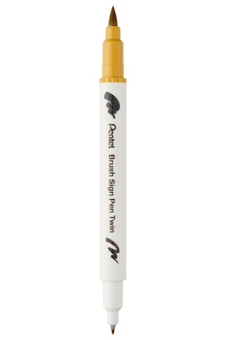 Brush Sing Pen Twin Çift Taraflı Fırça Uçlu Kalem Altın