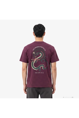 Unıted4 Regular Fit Erkek Bordo T-shirt Forest 2851846