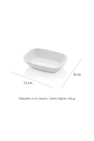 Alezy 577 Göreme Melamin Termostar Garnitür Tabak 12x8 Cm Beyaz