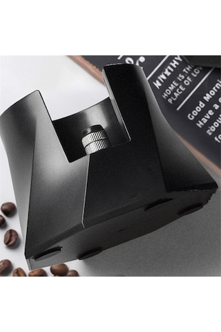 Xurunkeji 51/53/58mm Saplı Kahve Tamper Tutucu, Kaymaz Tabanlı, Kafe, Restoran Ve Dükkanlar İçin Yüksekliği Ayarlanabilir Düzenleyici Siyah