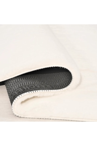 Tavşan Poly Peluş Halı -beyaz- Yüksek Kalite-ekstra Yumuşak - Kaymaz Tabanlı