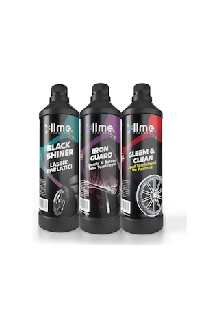 Lime Cleaner Lastik Parlatıcı, Demir Ve Balata Tozu Temizleyici, Jant Temizleyici Ve Parlatıcı 3'lü Avantajlı Set Paket