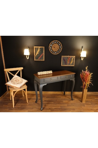 Wooding 100 Cm Çekmeceli Masif Antrasit Ceviz Dresuar (548587737) Ceviz
