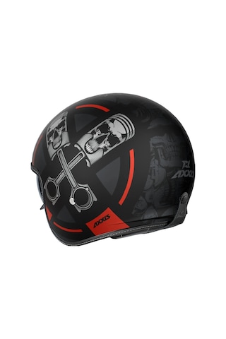 Motosiklet Kaskı Retro Güneş Vizörlü Hornet S Sv Skulls B5 Mat Kırmızı Motorcu Kask Çok Renkli