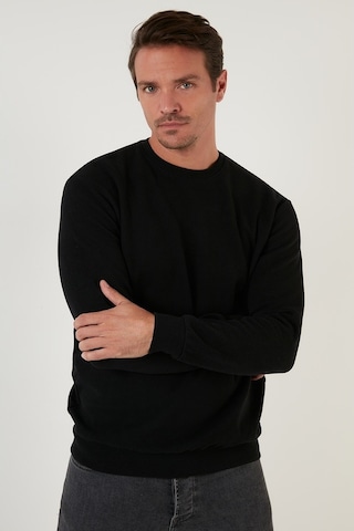 Buratti Slim Fit Bisiklet Yaka Pamuklu Erkek Kazak 456201 Siyah