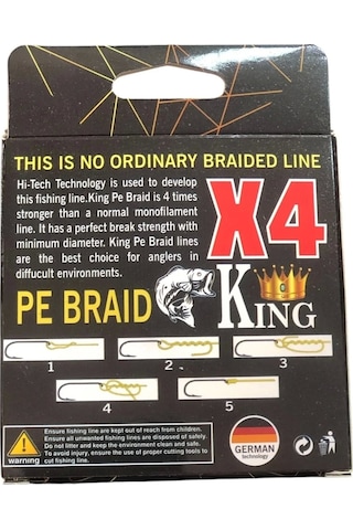 King X4 Pe Braid 0,20mm 150mt 4 Kat Yeşil İp Misina - Standart