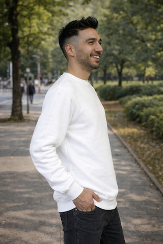 Luxic Core Erkek Beyaz Sweatshirt Hediyelik Şık Ve Sade Tasarım, Günlük Kombinlere Uygun, Rahat Kalıp