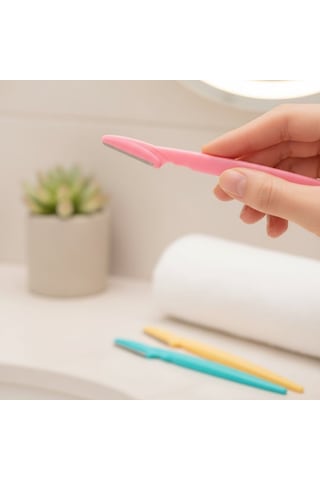 Buffer 3 Lü Kadın Kaş Usturası Seti Hassas Ciltler İçin Güvenli Yüz Tüy Temizleme Bıçağı