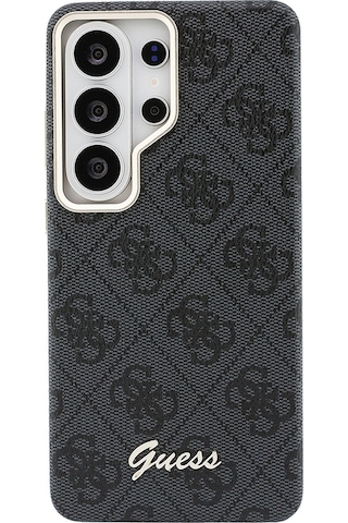 Galaxy Uyumlu S26 Ultra Kılıf Guess Lisanslı M-safe Uyumlu Script Yazı Logolu 4g Desenli Kapak Siyah Siyah