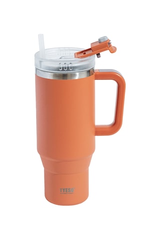 Tyeso Qq Termos Sızdırmaz Pipetli Çift Duvarlı Vakumlu 1200ml TS-8868T Turuncu