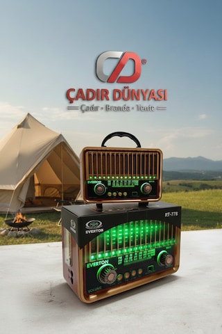 Çadır Dünyası Rt-774 Nostaljik Radyo Bluetooth & Şarjlı Retro Ahşap Tasarım Çok Renkli