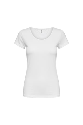 Only Onllive Pamuklu Regular Fit Bisiklet Yaka T Shirt Bayan T Shirt 15205059 Beyaz