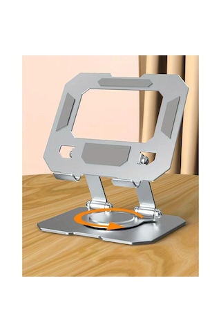 Ga91 360 Dönebilen İ-pad Tablet Standı Full Metal Kasa Ayarlanabilir Katlanabilir Masaüstü Stand Tutucu