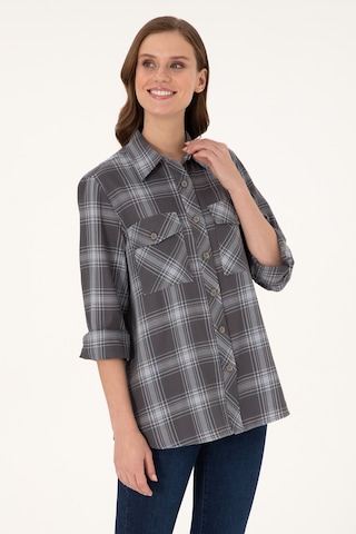 U.s. Polo Assn. Kadın Gri Gömlek Desenli 50297096-vr024 Gri