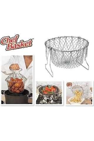 Chef Basket Çok Fonksiyonlu Pratik Süzgeç Çok Renkli