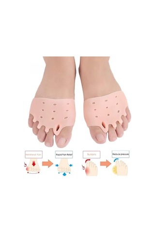 1 Çift, Morton Nörama Ve Metatarsal Destek Sağlayan, Parmak Sürtünme Önleyici, Parmak Duruş Düzeltici, Yumuşak, Ayağın Ön Tarafını Rahatlatan Silikon Ten