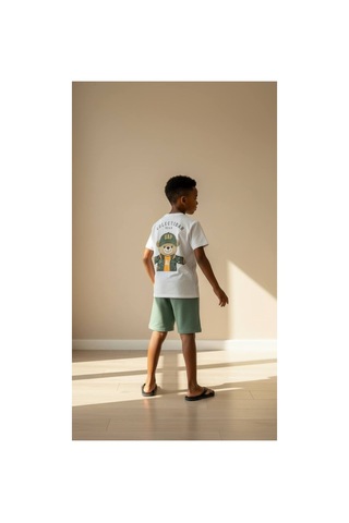 Poala Kids Logolu Ayıcıklı Şort Set Çok Renkli