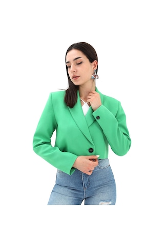 Crop Blazer Kısa Ceket - Yeşil-yeşil Yeşil