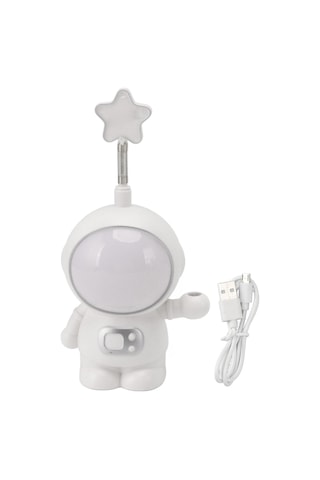 Astronot Gece Lambası 3w 5v Led Lamba Usb Şarjlı Kalemtıraş Ev Dekorasyonu Beyaz Beyaz
