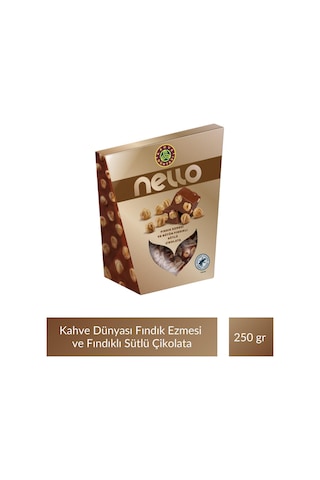Kahve Dünyası Nello Fındık Ezmesi Ve Bütün Fındıklı Sütlü Çikolata 250 Gr X 2 Adet