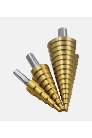 Yüksek Kaliteli Demir Delme Pançı Şarjlı Matkap Uyumlu Üç Farklı Boyutta Kademeli Delme Panç Seti