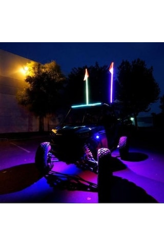 Atv Motosiklet Led Jop Anten Çok Renkli 55cm Bağlantı Aparatlı, Atv, Motosiklet Renkli Led