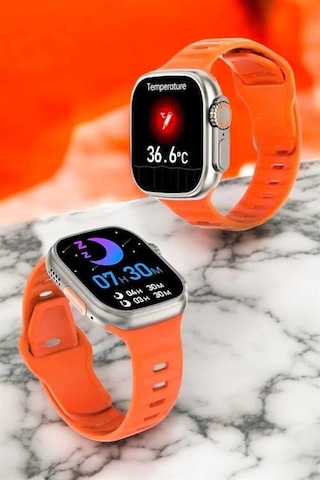 Akıllı Saat Gps, Sağlık Ve Uyku Takibi Arama Cevaplayan Bluetooth Bağlantılı Kopya Turuncu