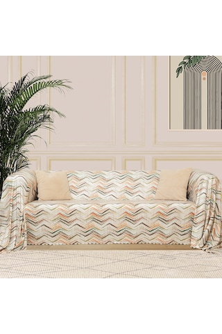 SoftMicro Etnik ve Zikzak Desenli 180 x 300 CM Boho Koltuk Örtüsü