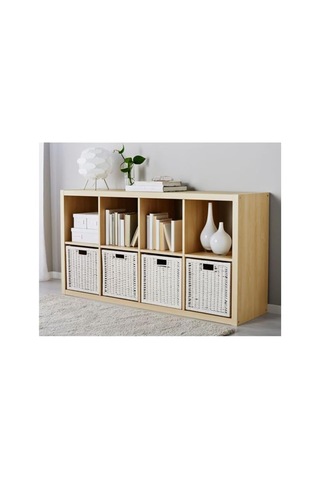 Rattan Beyaz Renk Sepet Kutu Düzenleyici, 32x35x32 Cm, Çok Amaçlı Kullanım