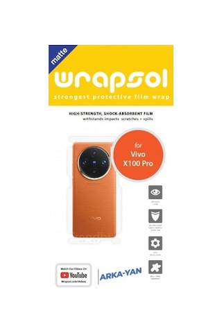 Vivo X100 Pro Mat Arka Ve Yan Koruyucu Poliüretan Film