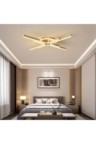 Tavan Led Avize Clessidra 70cm Plafonyer Siyah - Sarı