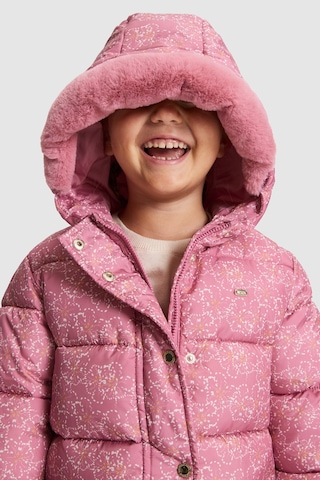 U.S. Polo Assn. Kız Çocuk Pembe Kapüşonlu Fermuarlı Çiçek Desenli Mont 50328729-vr167 Koyu Pembe