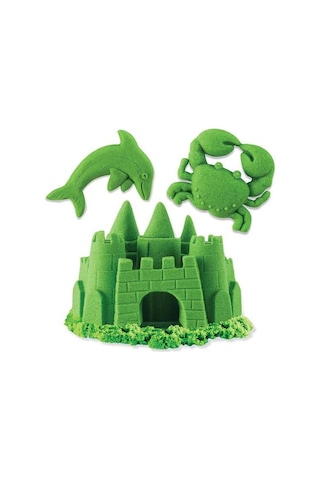 Heroes Kinetik Kum Kovalı Set 6 Renk Seçenekli 1 Kg + 6 Parça Oyun Kalıbı Yeşil