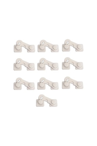 Bebek Çocuk Güvenlik Dolap ve Çekmece Kilidi 10 Adet Çok Renkli