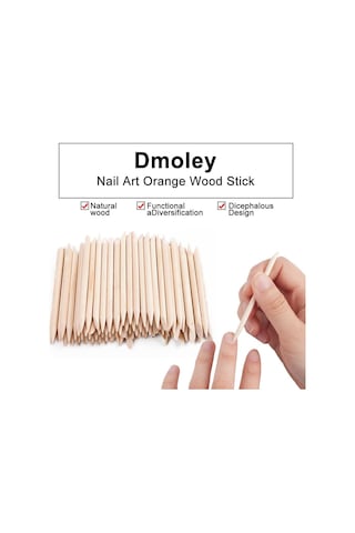 Nail Art Pedikür Peeling Çift Uçlu Tırnak Tırnak Eti İtici Pedikür İtici Turuncu Ahşap Çubuklar 05