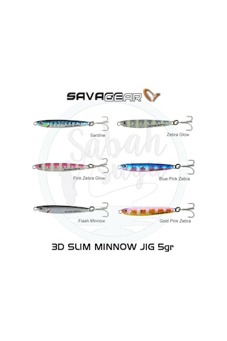 Savage Gear 3D Slim Minnow Baby Jig 5G 4.6Cm Blue Pink Zebra