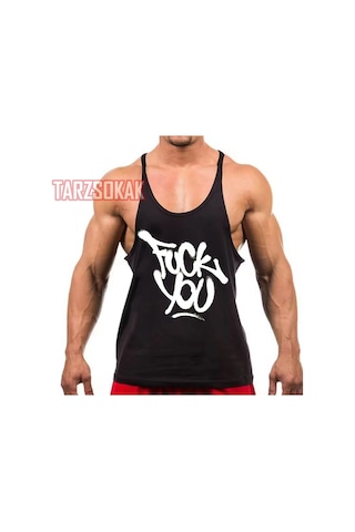 Tarzsokak Gym Tank Top Fitness Sporcu Atleti Gym123 Siyah